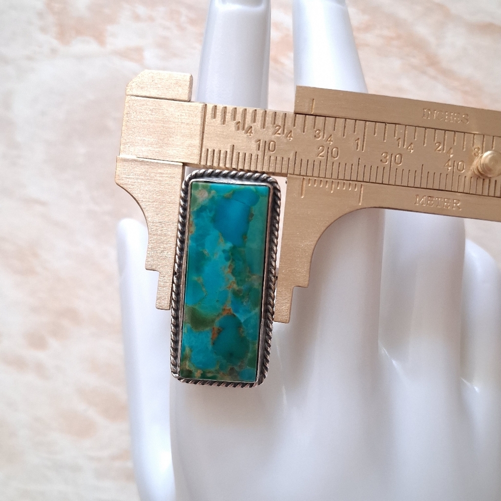 SOLD🌿 Artisan Handmade Kingman Turquoise 925 Silver Ring Size 8 🌿 - Picture 7 of 7